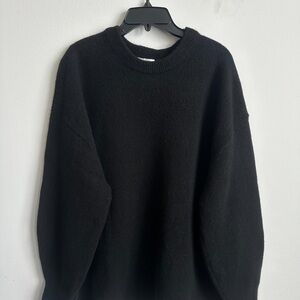 & Other Stories Black Crewneck Wool Sweater Medium Size